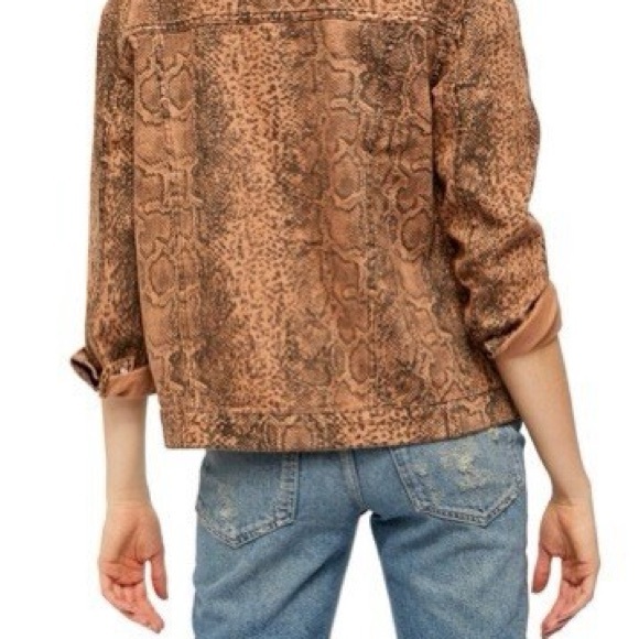 Freepeople Brown Snake Print Jacket - Picture 3 of 5